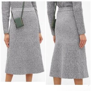 Tibi Runway High Rise Ribbed Knit A-line Midi Sweater Midi Skirt, Size Medium